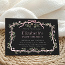 Recherche de rose noir baby shower invitations Mother to be