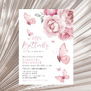 Recherche de papillon baby shower fille invitations Rose