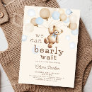 Recherche de baby shower garçon invitations Nous pouvons attendre