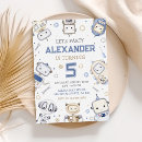 Recherche de robot mignon invitations Aquarelle