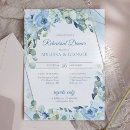 Recherche de dusty blue floral répétition dîner invitations Aquarelle