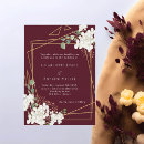Recherche de bordeaux et or mariage invitations Élégant