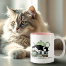 Recherche de smoking tasses Chat noir et blanc
