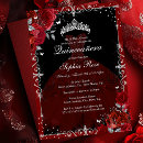 Recherche de rouge argent invitations Quinceanera