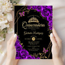 Recherche de purple gold quinceanera invitations Floral