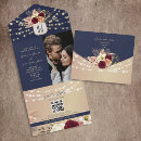 Recherche de bordeaux et bleu marine mariage invitations Couple