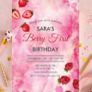 Recherche de fraise rose invitations À la fête d'anniversaire