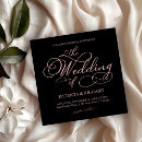 Recherche de rose et noir mariage invitations Couple
