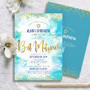 Recherche de bleu turquoise bar bat mitzvah invitations Étoile de david