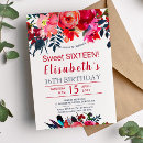 Recherche de fleur rouge invitations Fête d'anniversaire