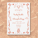 Recherche de orange mariage invitations Rétro