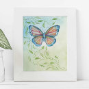 Recherche de peinture papillon posters Bleu