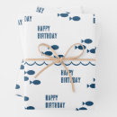 Recherche de anniversaire nautique papier cadeau Bleu et blanc
