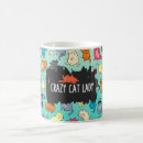 Recherche de dame folle de chat tasses Motif