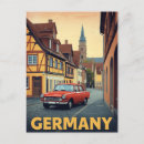 Zoek naar rode auto briefkaarten Retro