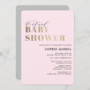 Recherche de blush pink gold baby shower invitations Moderne