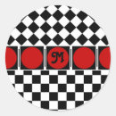 Recherche de damier noir blanc autocollants Rouge