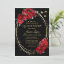 Recherche de noir rouge or invitations Roses rouges
