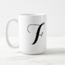 Recherche de initiales personnalisables tasses Noir et blanc