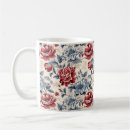 Recherche de toile rouge tasses Floral