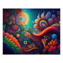 Recherche de fleur psychédélique posters Super