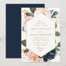 Recherche de marine et rose mariage invitations Élégant