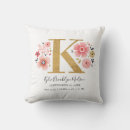 Recherche de monogramme k coussins Rose