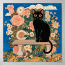 Zoek naar vintage katten posters Zwarte kat
