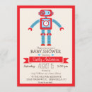Recherche de robot baby shower invitations Rouge