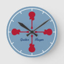 Recherche de guitare rouge horloges Musical