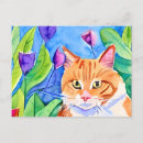 Zoek naar oranje katten briefkaarten Bloemen