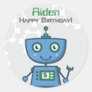 Recherche de robot bleu autocollants Fête d'anniversaire