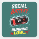 Recherche de humour de batteur autocollants Batterie sociale faible