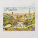 Recherche de güell de parc cartes postales Barcelone