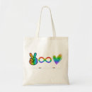 Recherche de peace sign tote bags Amour
