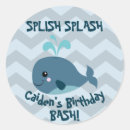 Recherche de baleine bleue autocollants Anniversaire