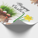 Recherche de lapin heureux papier cadeau Motif