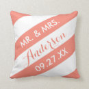 Recherche de corail et blanc coussins Couple