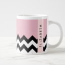 Recherche de zigzag noir et blanc tasses Monogramme