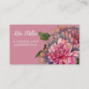 Recherche de dahlia rose cartes visite Aquarelle
