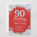 Recherche de rouge argent invitations Fête d'anniversaire