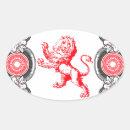 Recherche de lion héraldique autocollants Rouge