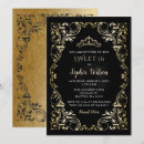 Recherche de princesse 16ans anniversaire invitations Noir
