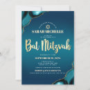 Recherche de bleu turquoise bar bat mitzvah invitations Étoile de david