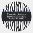 Recherche de motif de zèbre autocollants Bleu