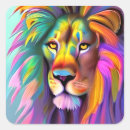 Recherche de lion rouge autocollants Animaux