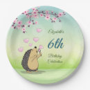 Recherche de adorable hérisson assiettes en papier Rose