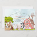 Recherche de farm animal 1ans anniversaire invitations Vache
