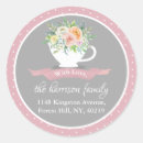 Recherche de baby shower rose gris autocollants Floral