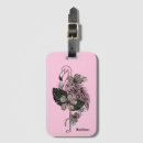 Recherche de flamants roses bagages étiquettes Illustration